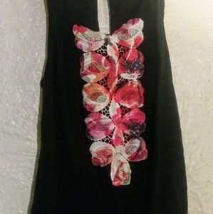 Solemio Sun Slip Dress Black Medium
